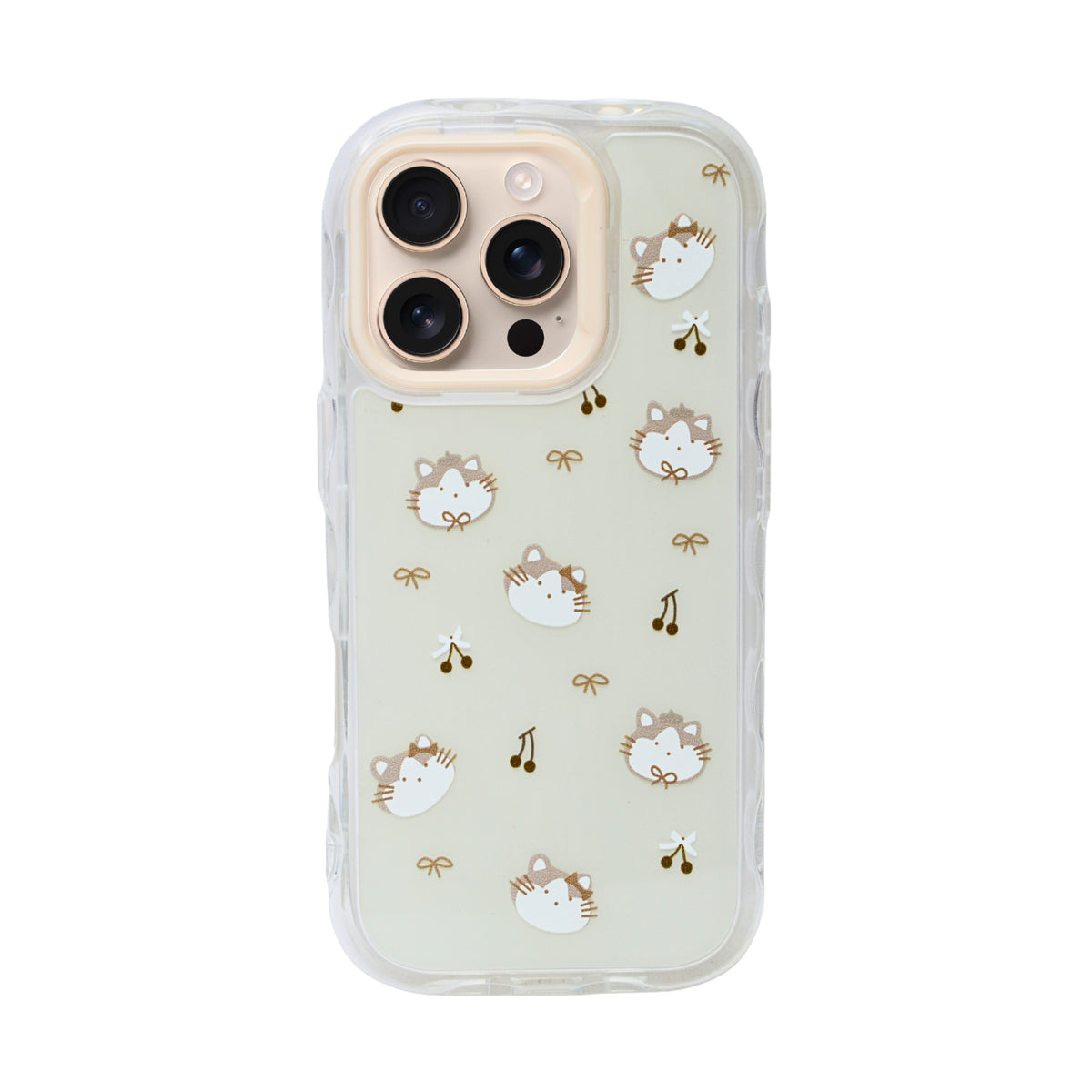 Cute Transparent Wavy Edge Phone Case for iPhone 16 Pro