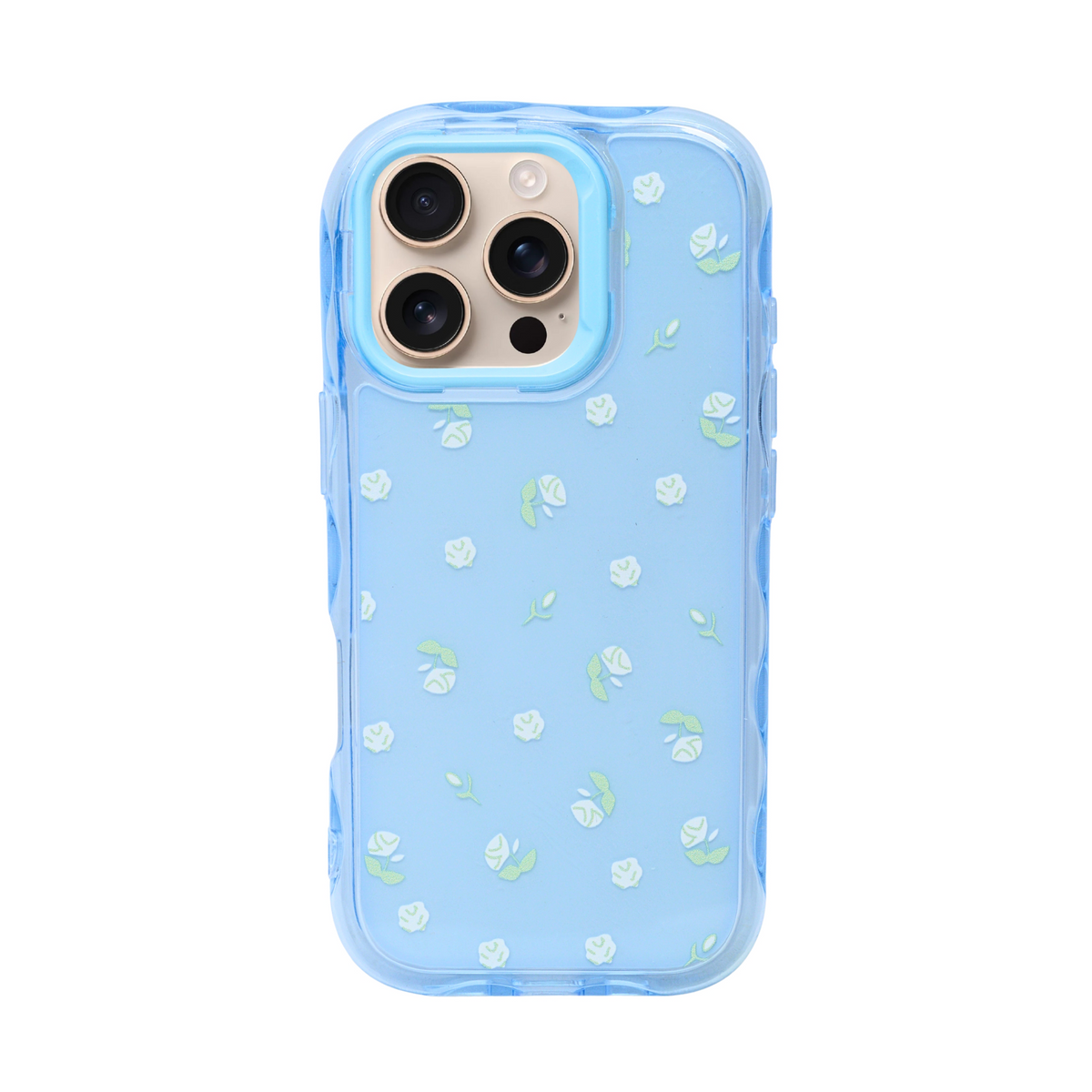 Cute Transparent Wavy Edge Phone Case for iPhone 16 Pro