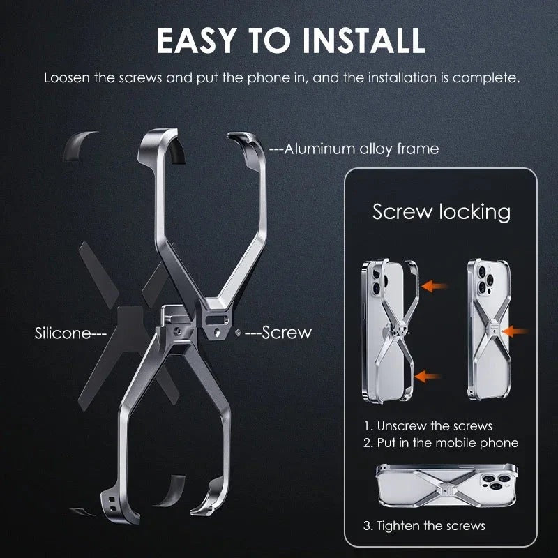 X Shape Ultra Slim Premium Frameless Metal Case for Your iPhone