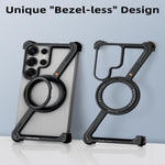 Z-Shape Metal Frameless MagSafe Rotation Stand Case For Samsung S25 Ultra