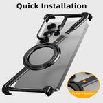 Z-Shape Metal Frameless MagSafe Rotation Stand Case For Samsung S25 Ultra