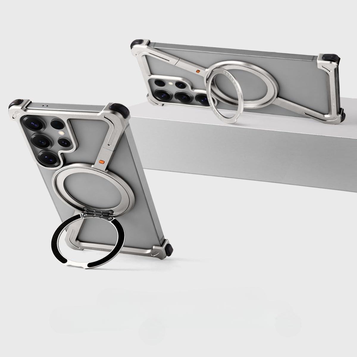 Z-Shape Metal Frameless MagSafe Rotation Stand Case For Samsung S25 Ultra