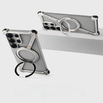 Z-Shape Metal Frameless MagSafe Rotation Stand Case For Samsung S25 Ultra