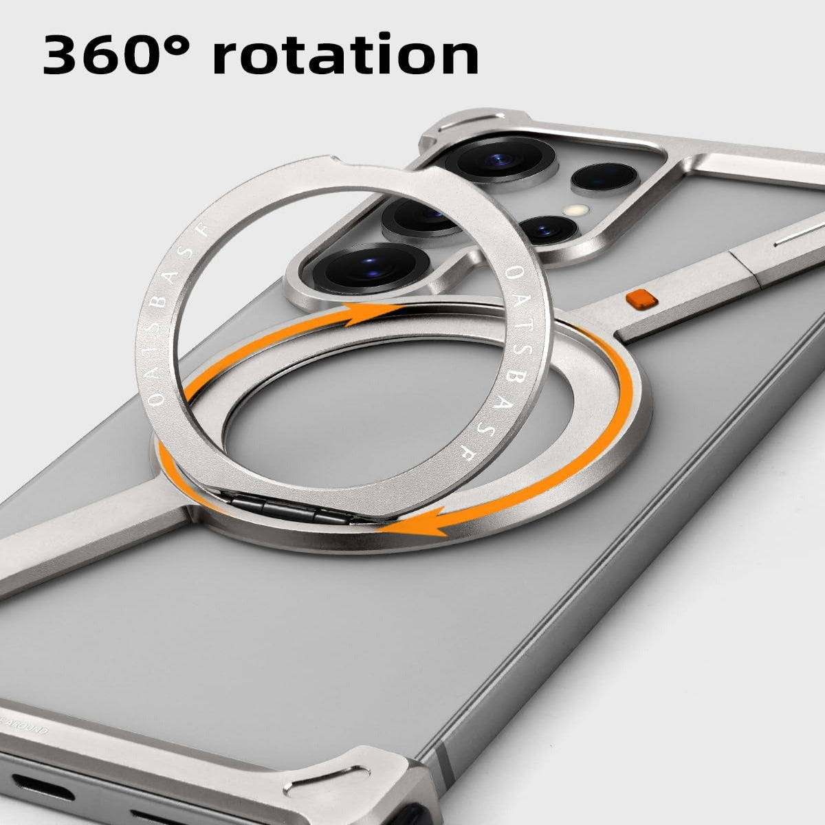 Z-Shape Metal Frameless MagSafe Rotation Stand Case For Samsung S25 Ultra