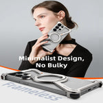 Z-Shape Metal Frameless MagSafe Rotation Stand Case For Samsung S25 Ultra